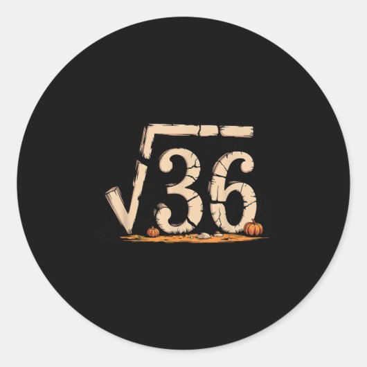 Square Root 67 Meme 6 7 Gen Alpha Halloween Six Se Ronde Sticker (Voorkant)