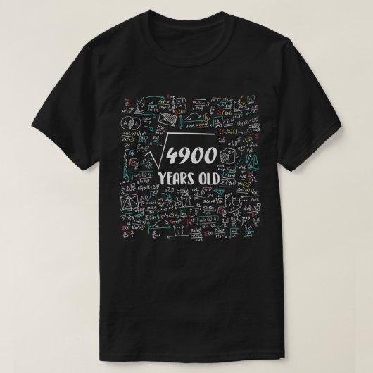 Square Root Of 4900 Bday Math 70th Birthday 70 Yea T-shirt (Design voorkant)