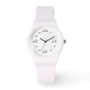 Square Root Wiskunde (zwart/wit) Horloge