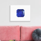 Square Sapphire Gemstone Blue Canvas Afdruk (Insitu (Woonkamer))