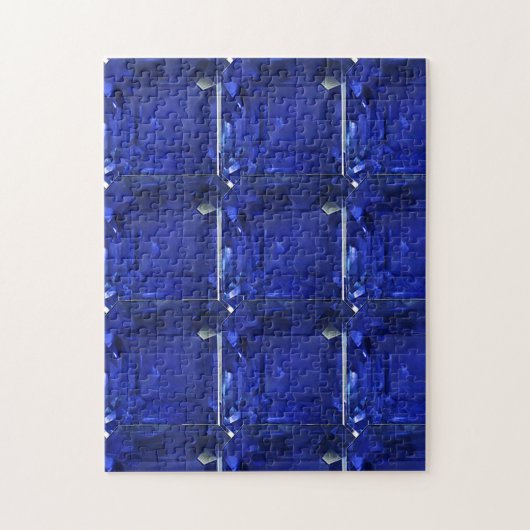 Square Sapphire Gemstone Blue Legpuzzel (Verticaal)