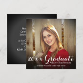 Square Shading Afstuderen Announding Photo Card Kaart (Voorkant / Achterkant)