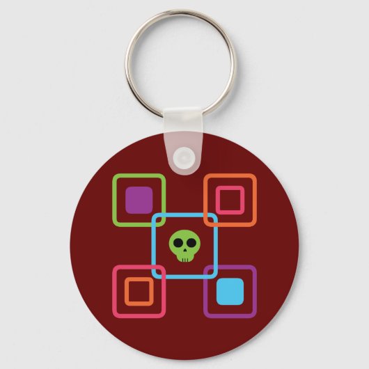 Square Skull Sleutelhanger (Voorkant)