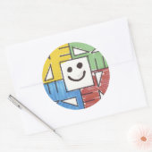 Square Skulls Ronde Sticker (Envelop)