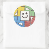 Square Skulls Ronde Sticker (Tas)