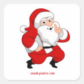Square Sneaky Santa Stickers (Voorkant)