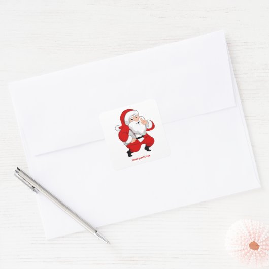 Square Sneaky Santa Stickers (Envelop)