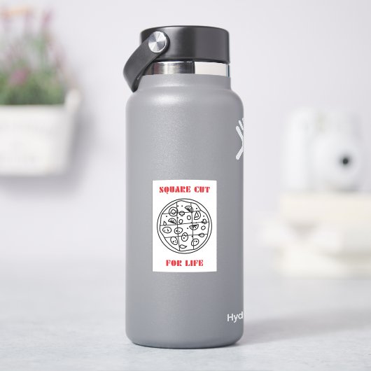 Square snijpizza voor het leven! sticker (HydroFlask)