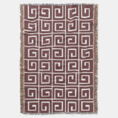 Square Spirals - Donkerbruin op wit Deken (Voorkant Verticaal)