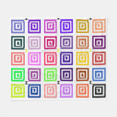Square Spirals Fleece Blanket Deken (Voorkant (Horizontaal))