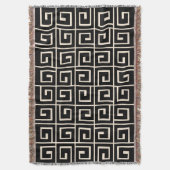 Square Spirals - Zwart op Cream Deken (Voorkant Verticaal)