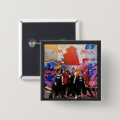 Square Star getroffen Button (Voorkant /achterkant)