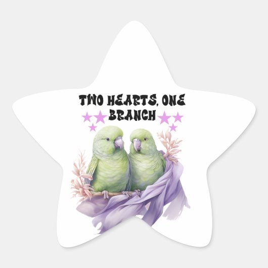 Square Star Parrot Sticker (Voorkant)
