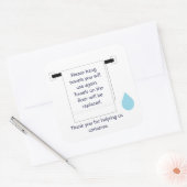 Square Sticker Hotel Towel Water Conservation Sign (Envelop)