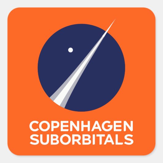 Square Stickers met Kopenhagen Suborbitals Logo (Voorkant)