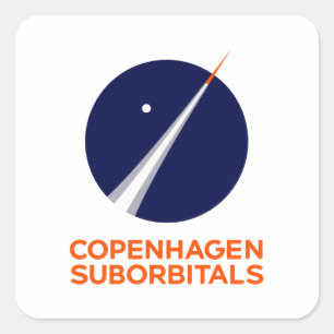 Square Stickers met Kopenhagen Suborbitals Logo