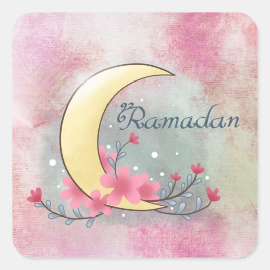 Square Stickers ramadan flower moon (Voorkant)