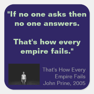 Square Stickers, sheet of six 3 inch stickeSticker Vierkante Sticker