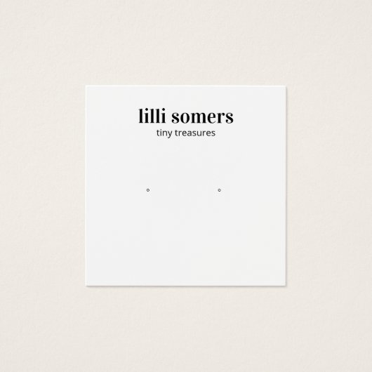 Square Stud Oorbel Sieraden Plain Display Kaart (Voorkant)