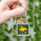 Square Sunflower Water Reflection Sleutelhanger (Hand)