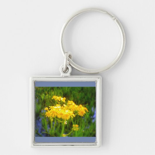 Square Sunflower Water Reflection Sleutelhanger (Voorkant)