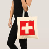 Square Swiss Flag Canvas tas (Voorkant (product))
