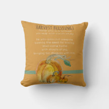 Square Throw Pillow: Harvest Blessings