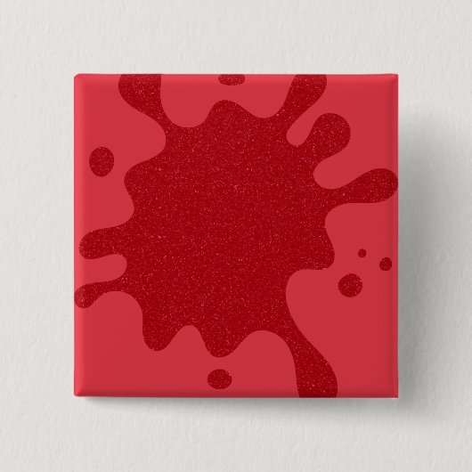 Square Tomato-Red Splatter Button –  (Voorkant)