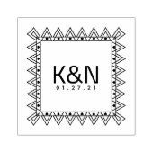 Square Triangle Mini Heart Initiaal Logo Wedding Rubberstempel (Afrduk)