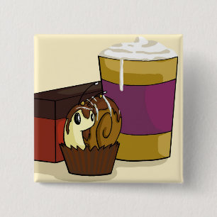 Square Truffle Snail-Button Vierkante Button 5,1 Cm