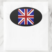 Square Union Jack Ovale Sticker (Tas)