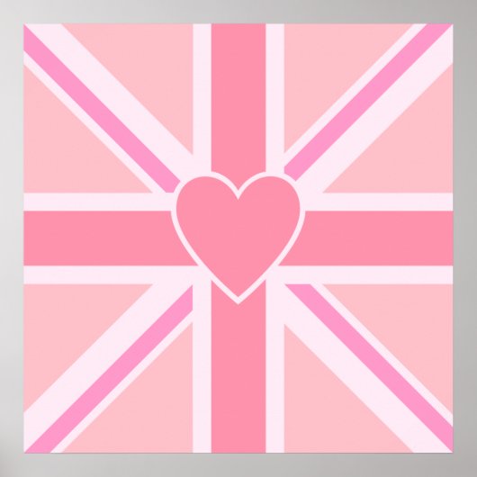 Square Union Jack Vlag & Hartpennen Poster (Voorkant)