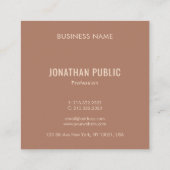 Square Visitekaartjes Monogram Initiaal Elegant (Achterkant)