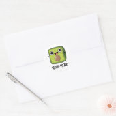 Square-vocado grappige avocado puns ronde sticker (Envelop)