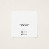Square Voeg Logo Black Earring en Necklac Display  Vierkante Visitekaartjes (Achterkant)