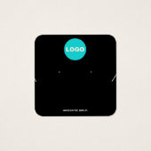 Square Voeg Logo Black Earring en Necklac Display  Vierkante Visitekaartjes (Voorkant)
