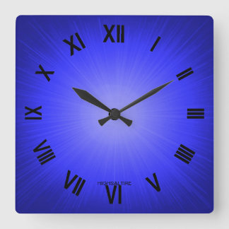 Square Wall Klock blauw door hoogsaltire Vierkante Klok