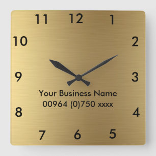 Square Wall Klock Gold Color - Voor zakelijke prom Vierkante Klok