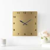 Square Wall Klock Gold Colour Vierkante Klok (Huis)