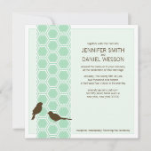 Square Wedding Invitations | Mint Pattern Kaart (Voorkant)
