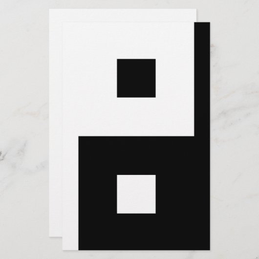 Square Yin Yang Briefpapier (Voorkant / Achterkant)