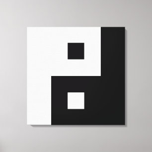 Square Yin Yang Canvas Afdruk