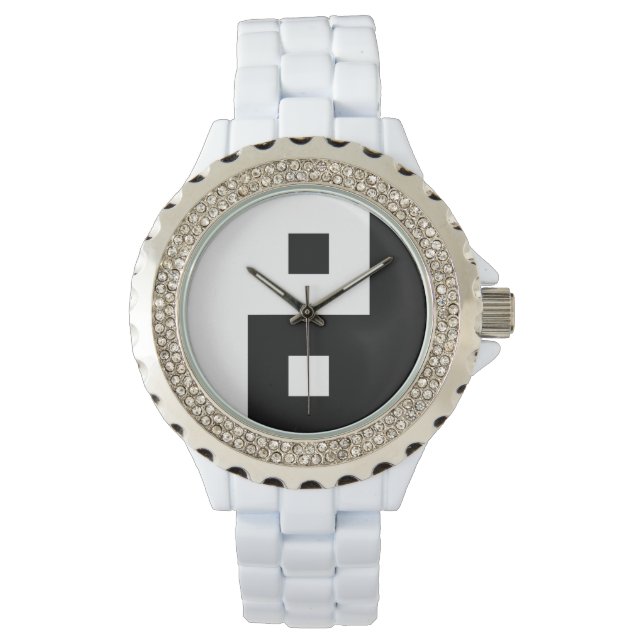 Square Yin Yang Horloge (Voorkant)