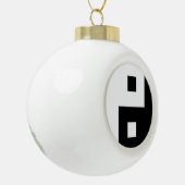 Square Yin Yang Keramische Bal Ornament (Links)