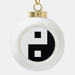 Square Yin Yang Keramische Bal Ornament