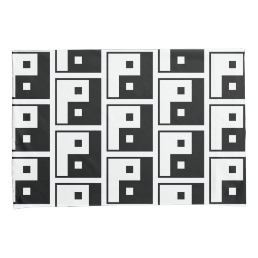 Square Yin Yang Kussensloop (Voorkant-Rechts)