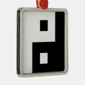 Square Yin Yang Metalen Ornament (Rechts)