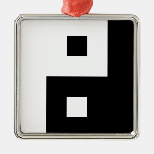Square Yin Yang Metalen Ornament (Voorkant)