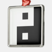 Square Yin Yang Metalen Ornament (Links)