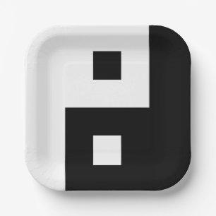 Square Yin Yang Papieren Bordje